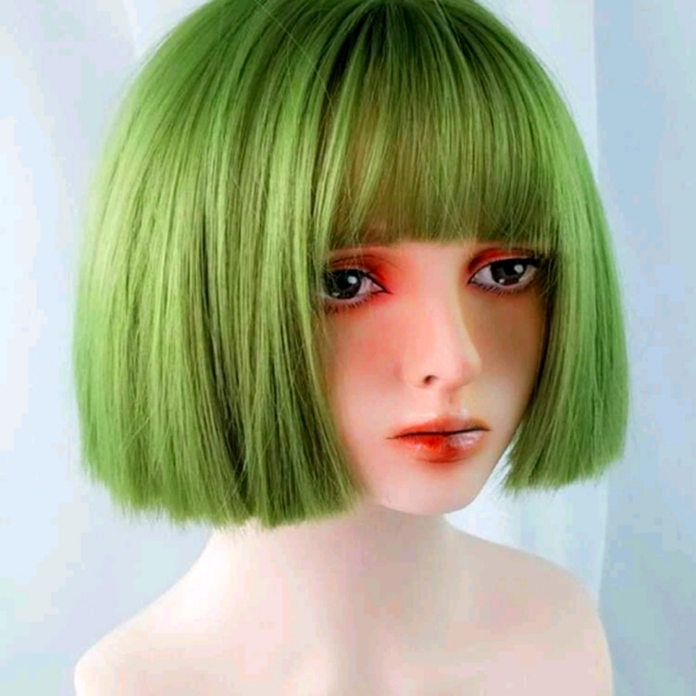 Green Bob Wig w/ Bangs